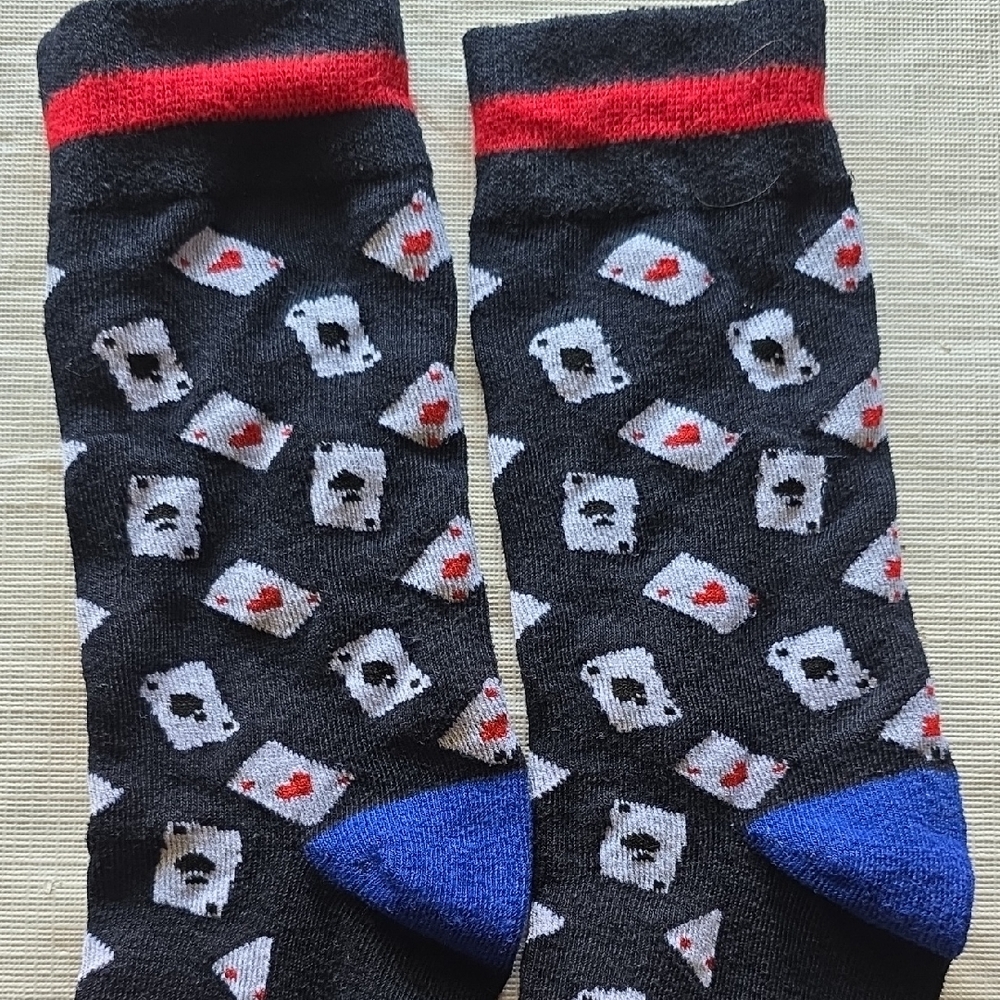 Patterned Black and Blue Socks
